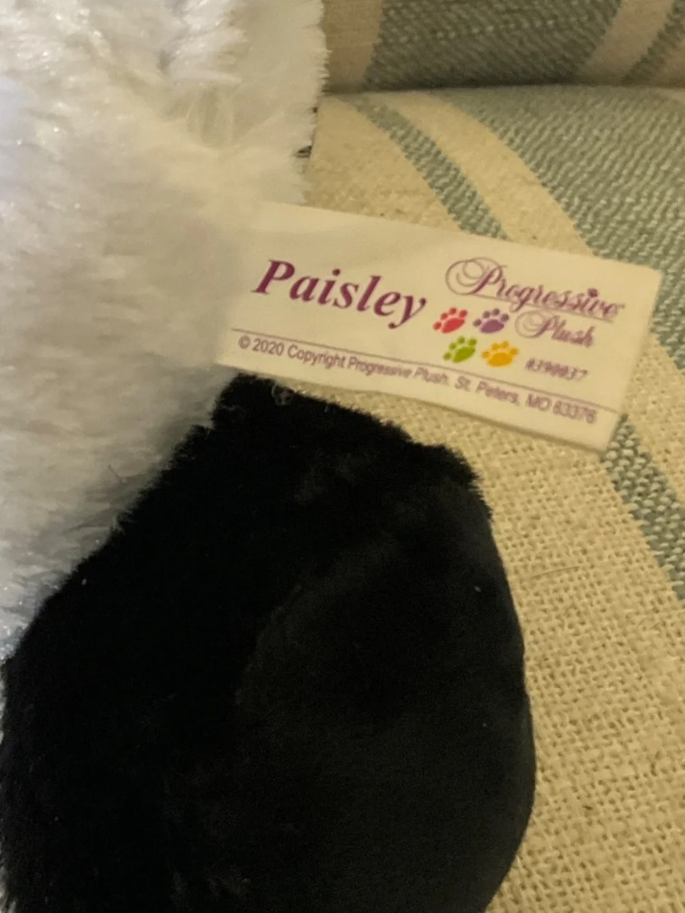 Sweet plush Paisley Panda Bear Cute and Cuddly sitting at 10 inches
